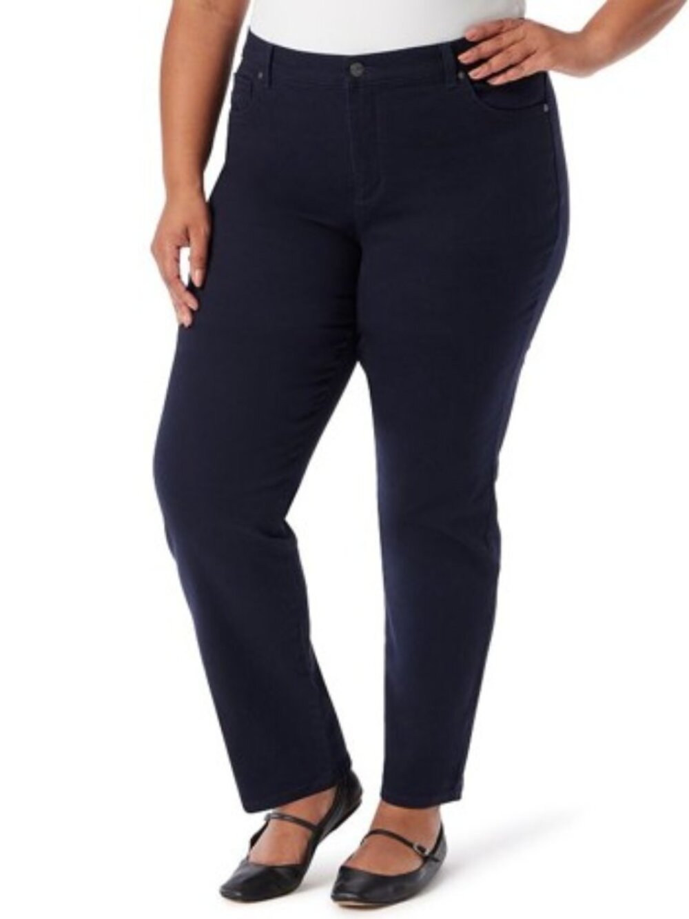 Plus Size Gloria Vanderbilt Amanda Classic Jeans, Size: 24W Regular, Black